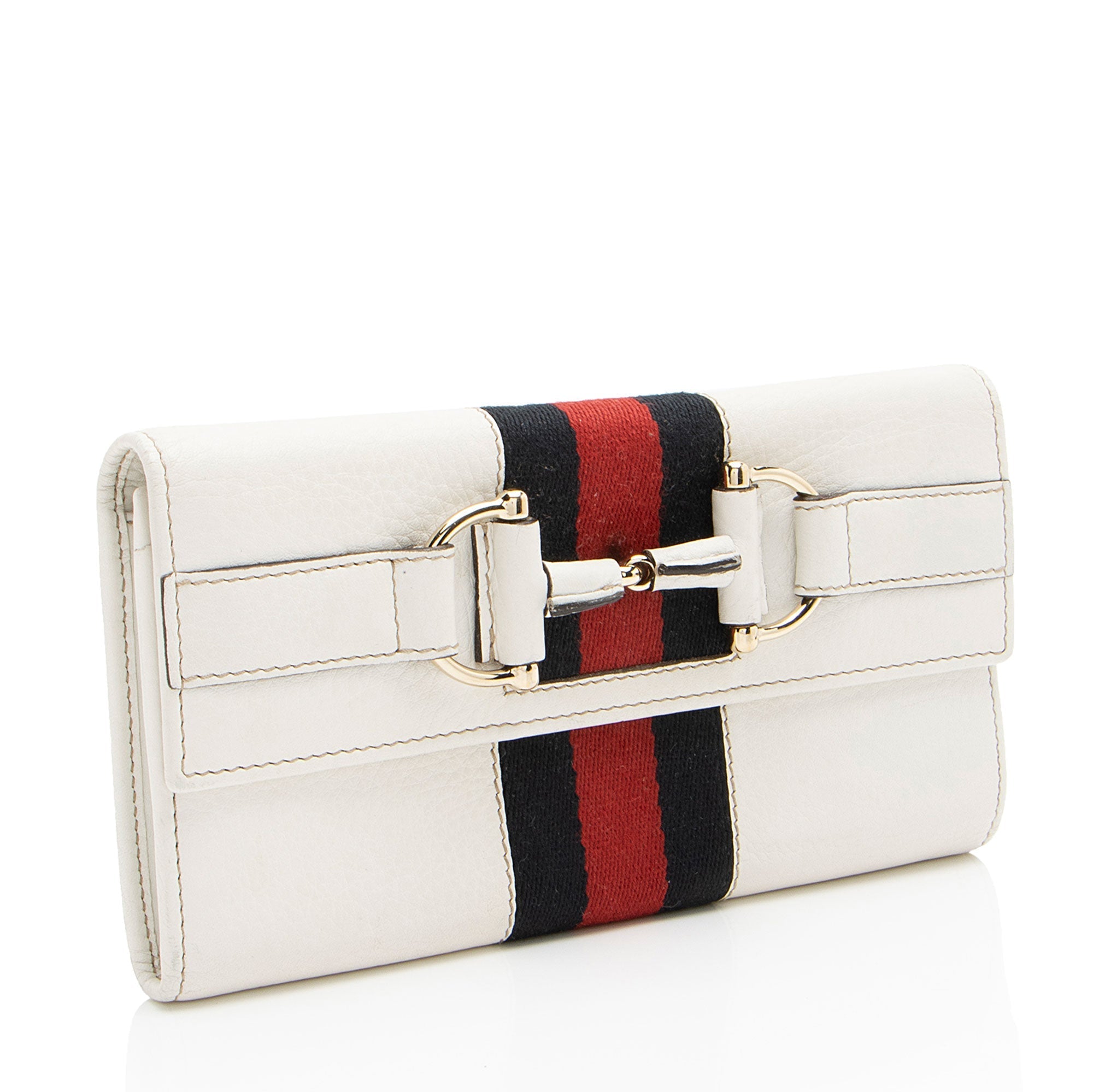 Gucci Leather Horsebit Web Continental Wallet (SHF-yXh8tm)