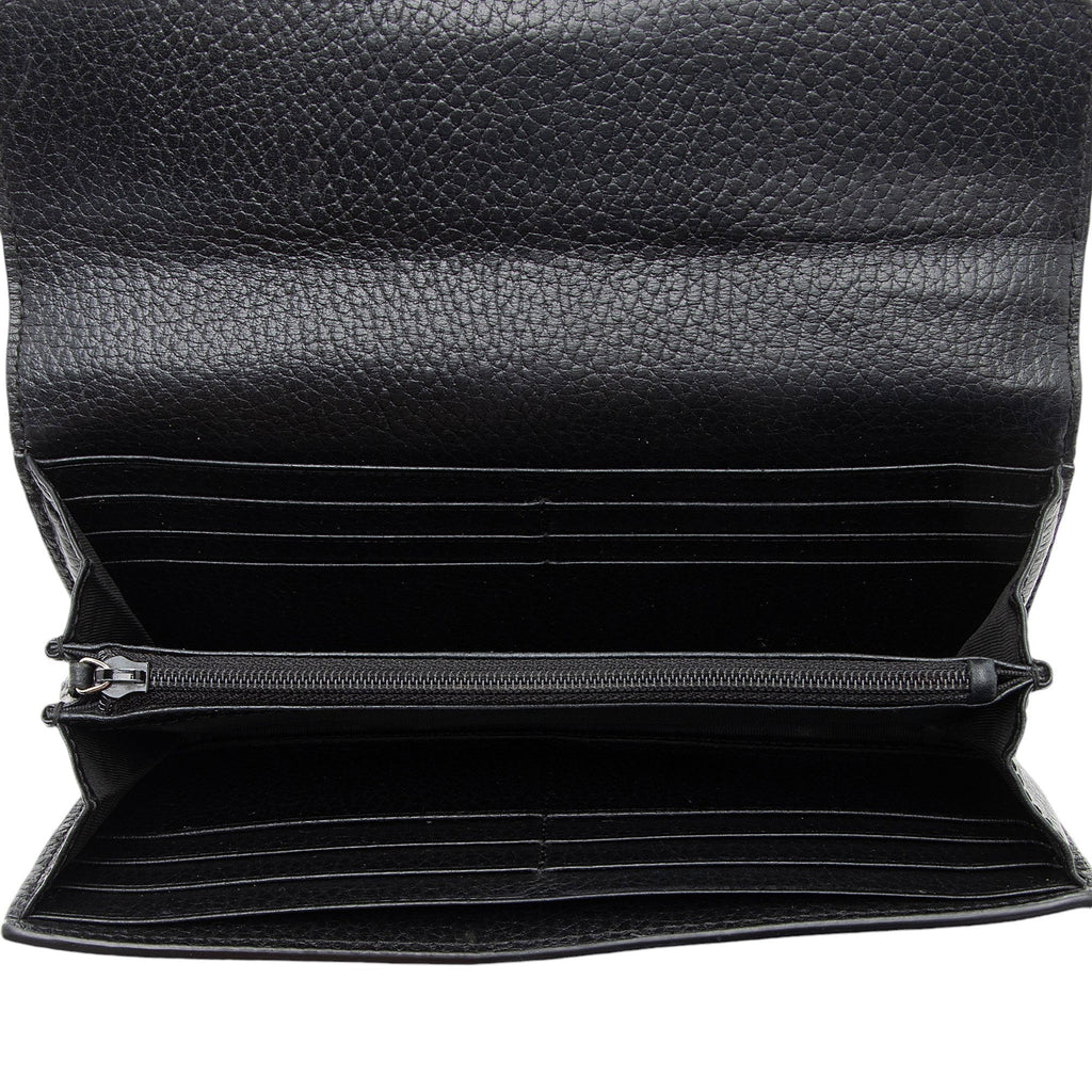 Gucci Leather Interlocking G Continental Wallet