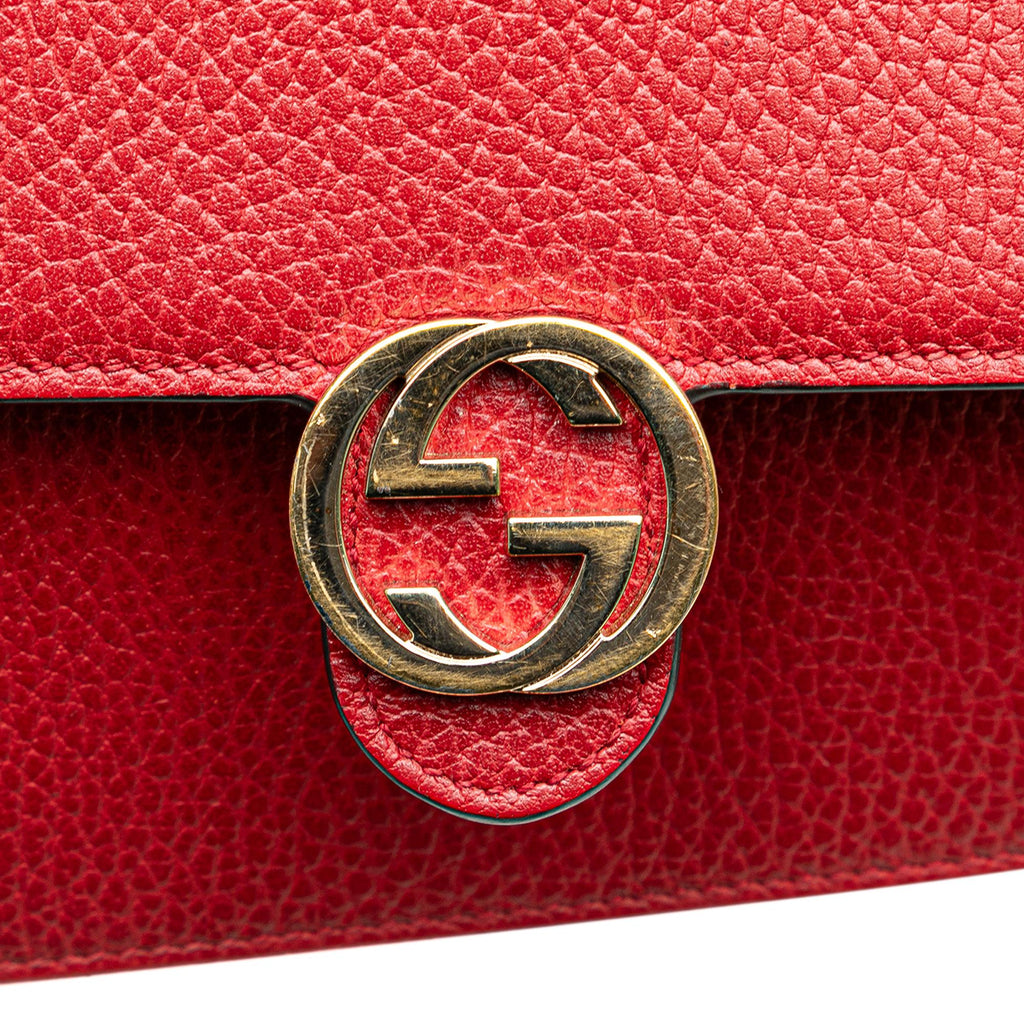 Gucci Leather Interlocking G Dollar Wallet on Chain