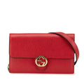 Gucci Leather Interlocking G Dollar Wallet on Chain