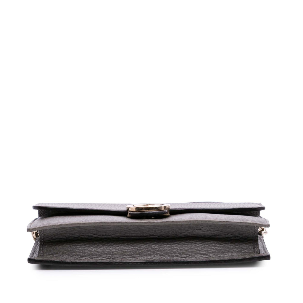 Gucci Leather Interlocking G Dollar Wallet on Chain