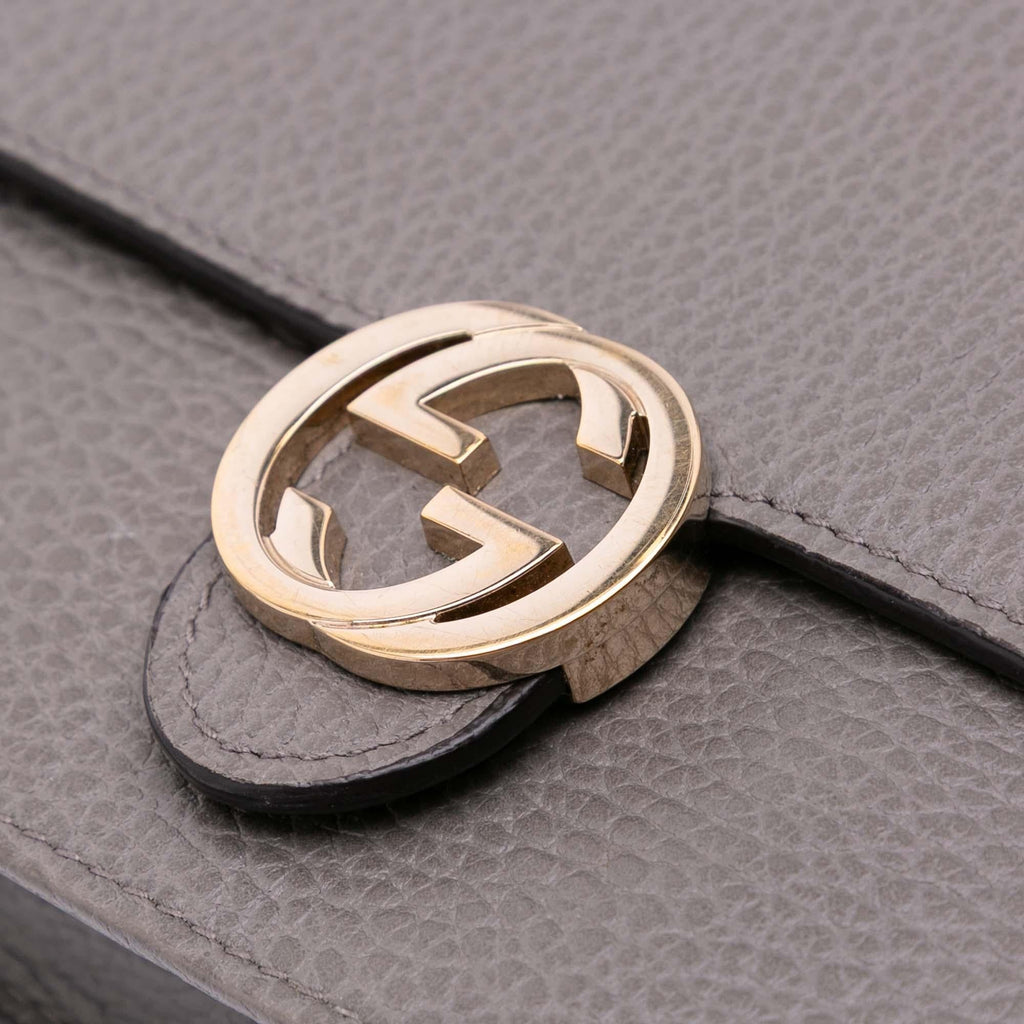 Gucci Leather Interlocking G Dollar Wallet on Chain