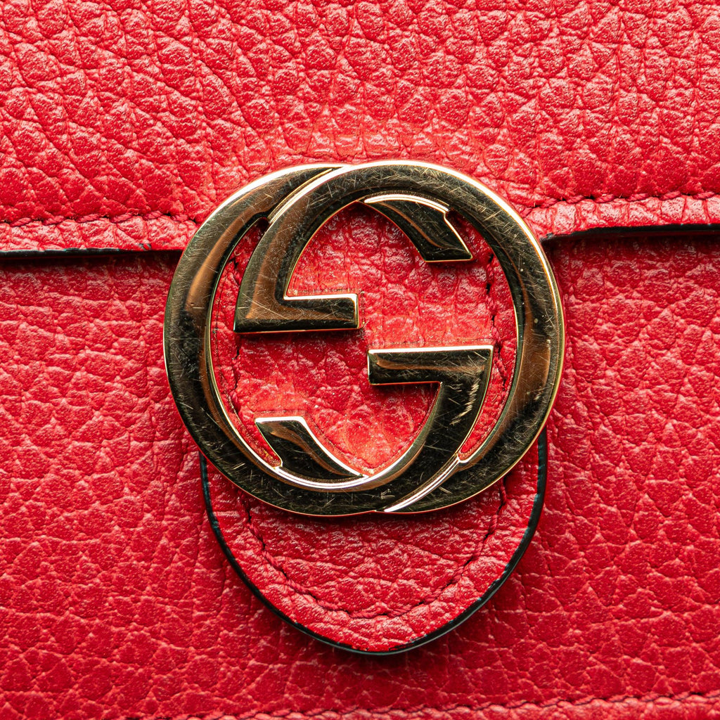 Gucci Leather Interlocking G Dollar Wallet on Chain