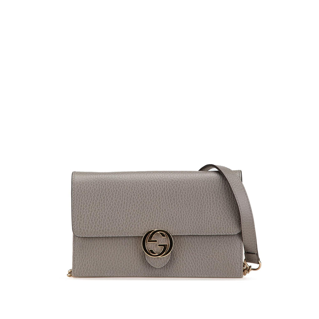 Gucci Leather Interlocking G Dollar Wallet on Chain