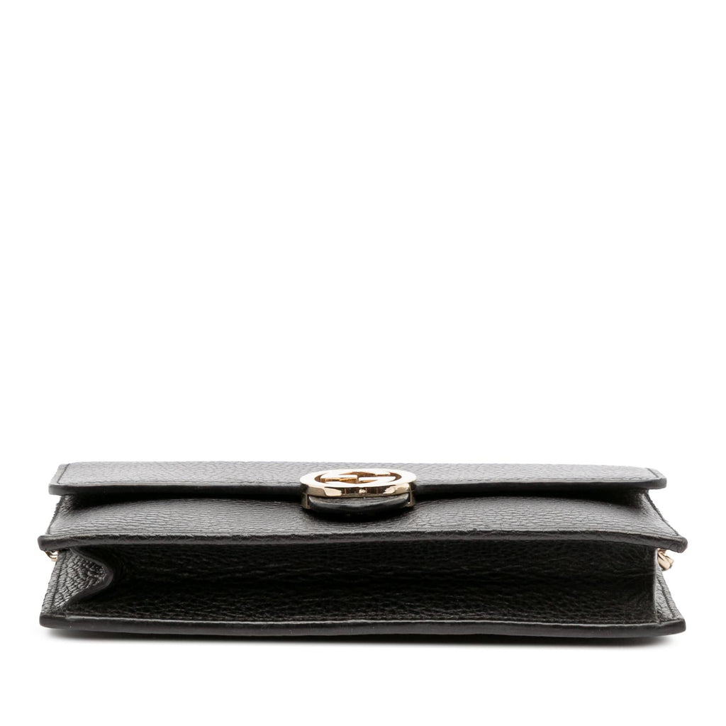 Gucci Leather Interlocking G Dollar Wallet on Chain
