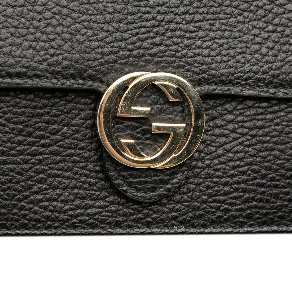 Gucci Leather Interlocking G Dollar Wallet on Chain