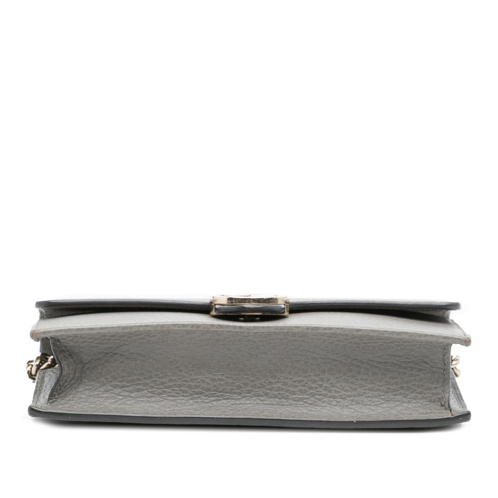 Gucci Leather Interlocking G Dollar Wallet on Chain