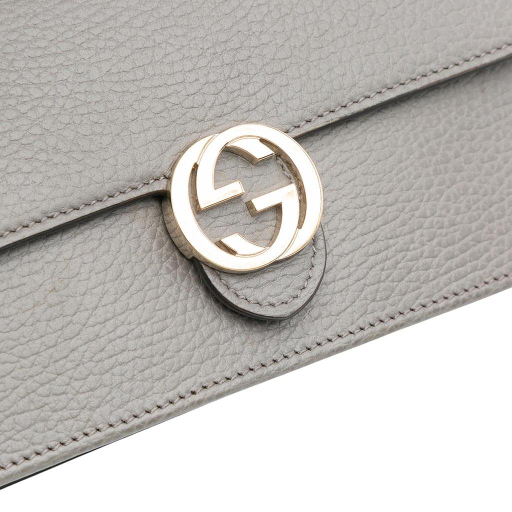 Gucci Leather Interlocking G Dollar Wallet on Chain