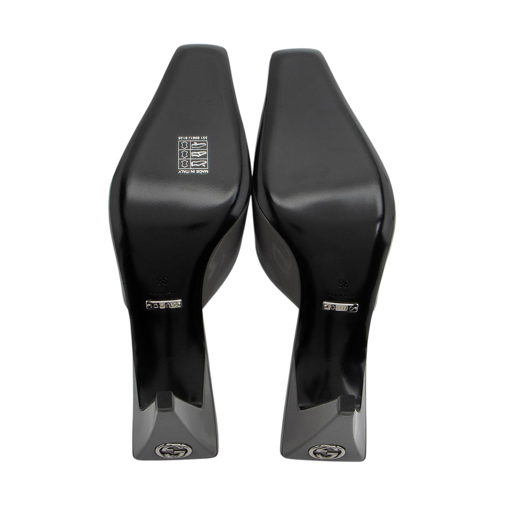Gucci Leather Interlocking G Mallory Mules - Size 8 / 38