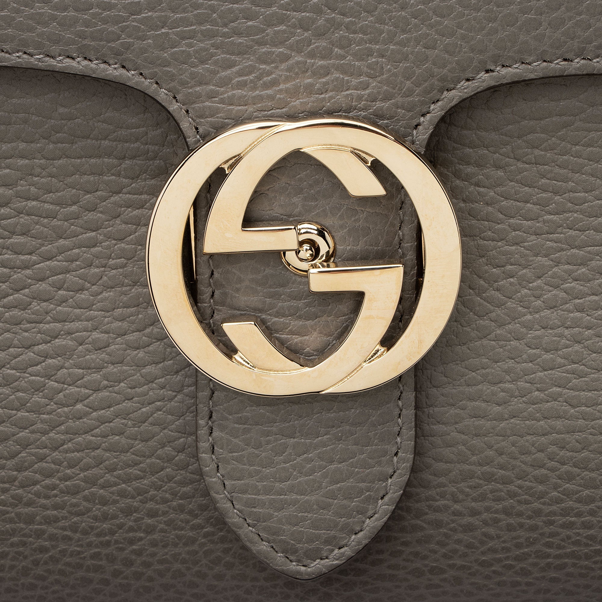 Gucci Leather Interlocking G Medium Top Handle