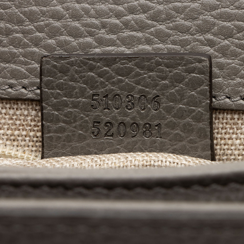 Gucci Leather Interlocking G Medium Top Handle