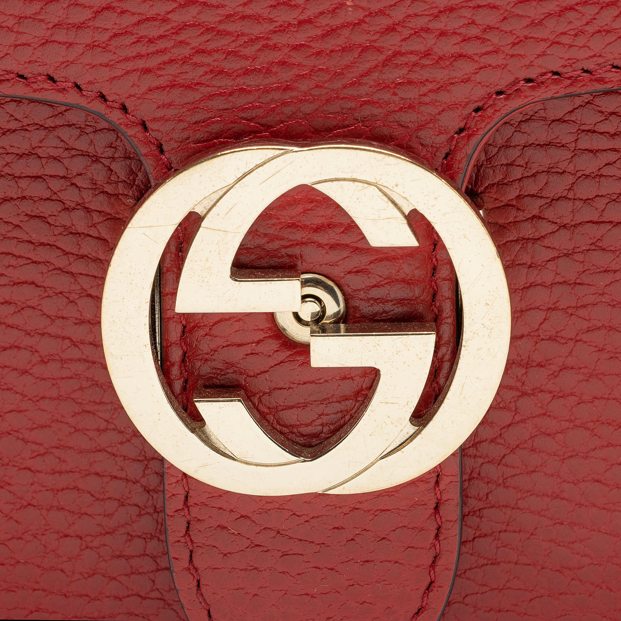 Gucci Leather Interlocking G Small Shoulder Bag (SHF-22434)