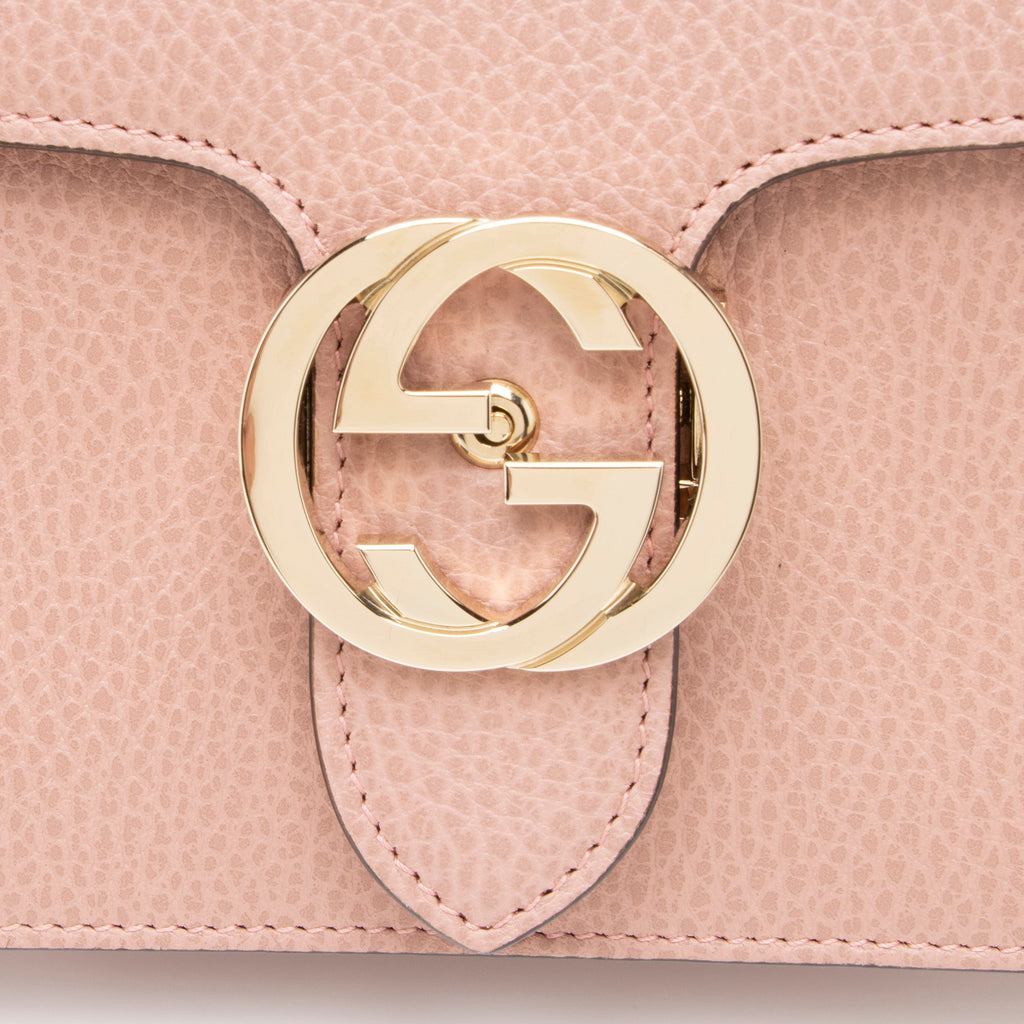 Gucci Leather Interlocking G Small Shoulder Bag (SHF-23405)