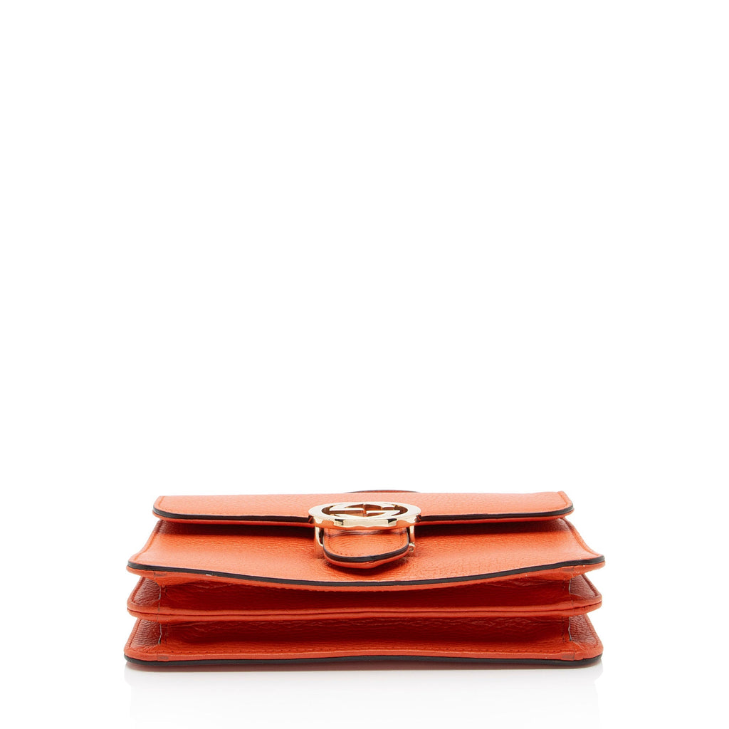 Gucci Grained Calfskin Interlocking G Small Shoulder Bag (SHF-h9X0uq)