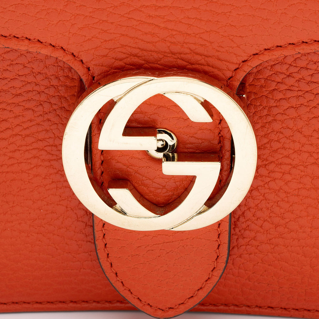 Gucci Grained Calfskin Interlocking G Small Shoulder Bag (SHF-h9X0uq)