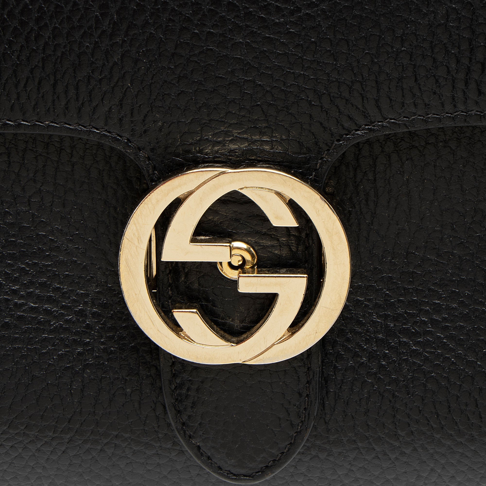 Gucci Leather Interlocking G Small Top Handle (SHF-WY9c47)