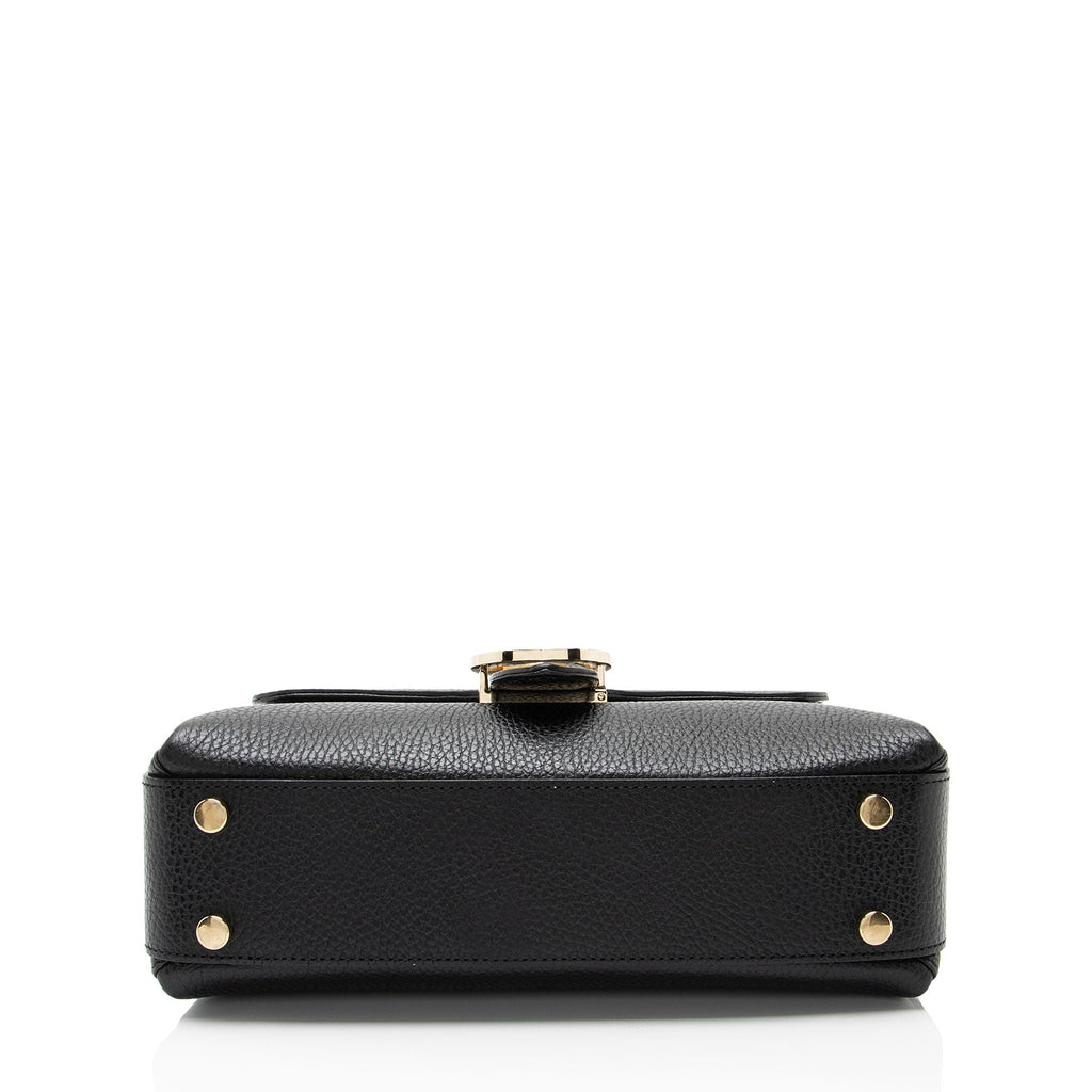 Gucci Leather Interlocking G Small Top Handle