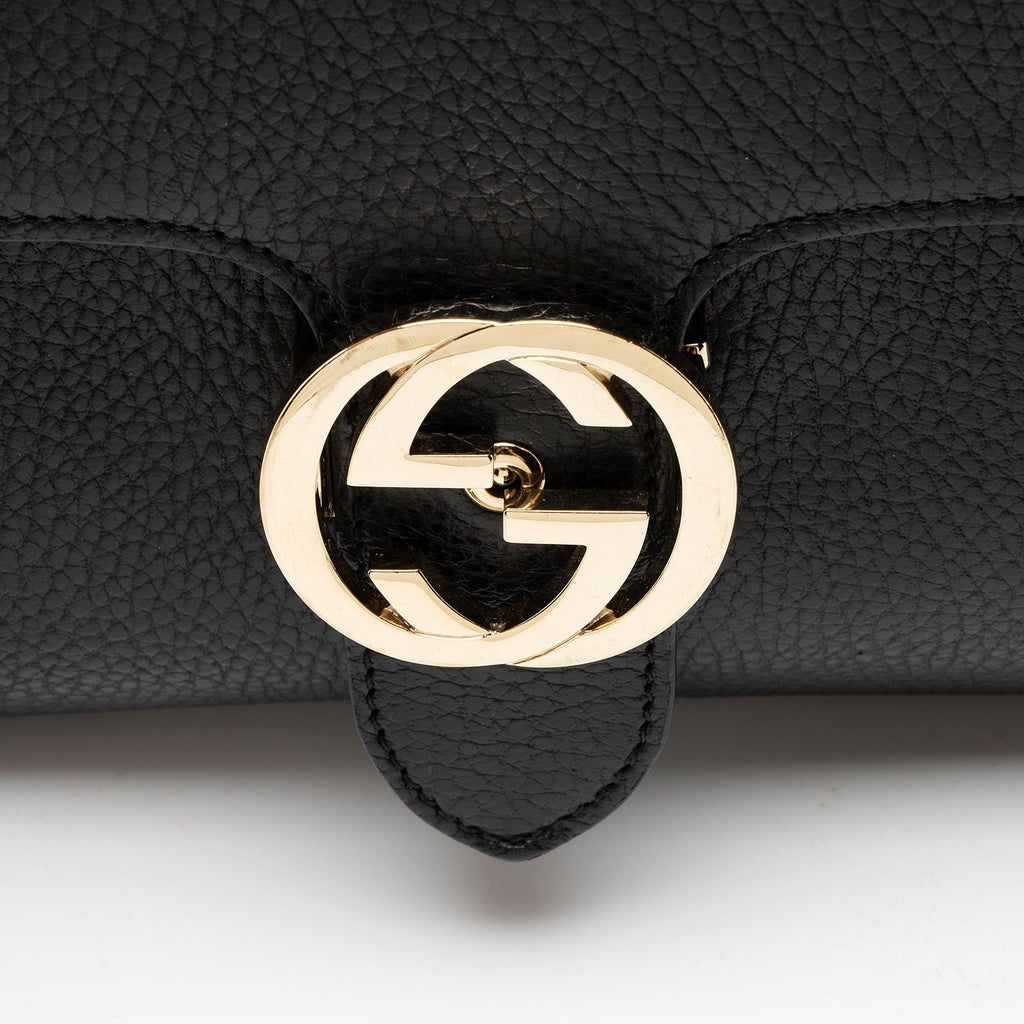 Gucci Leather Interlocking G Small Top Handle
