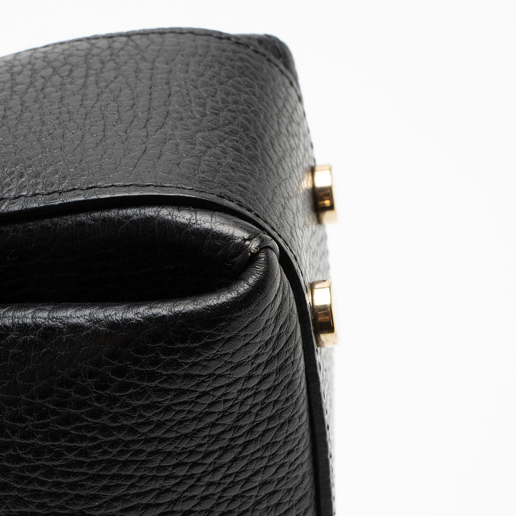 Gucci Leather Interlocking G Small Top Handle