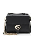 Gucci Leather Interlocking G Small Top Handle