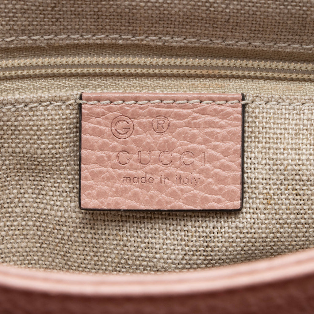 Gucci Leather Interlocking G Small Top Handle