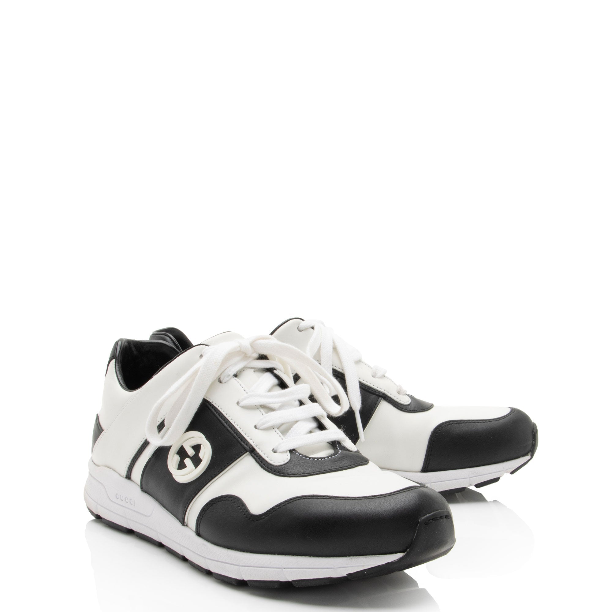 Gucci Leather Interlocking G Sneakers - Size 10 / 40 - FINAL SALE (SHF-j64B4Z)