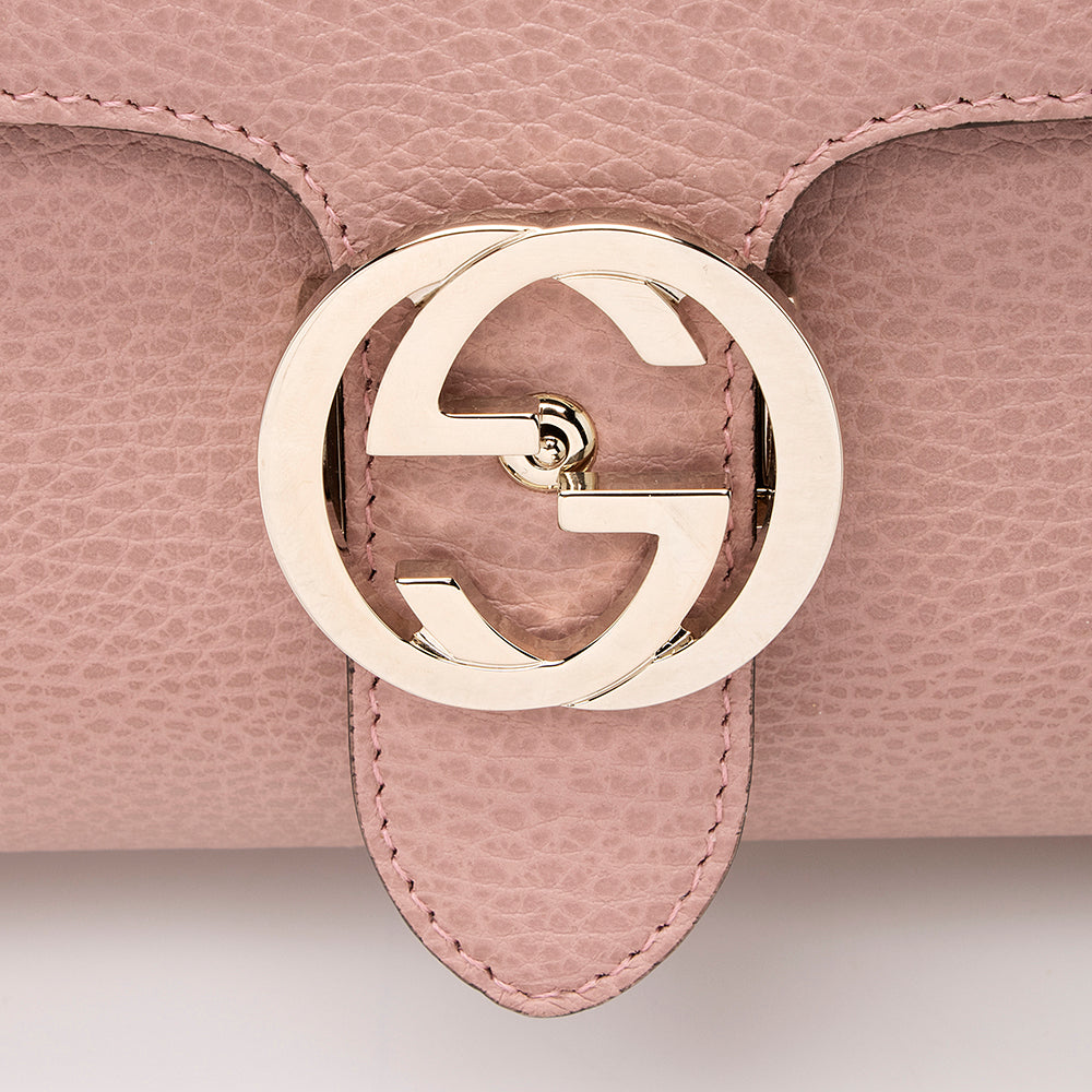 Gucci Leather Interlocking G Top Handle Shoulder Bag (SHF-19984)