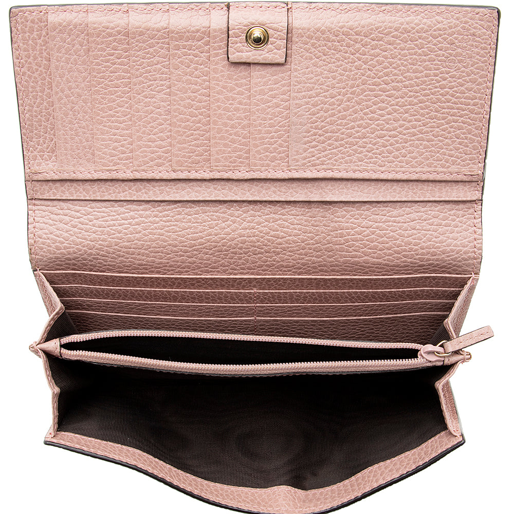 Gucci Leather Interlocking Gucci Long Wallet - FINAL SALE (SHF-18625)
