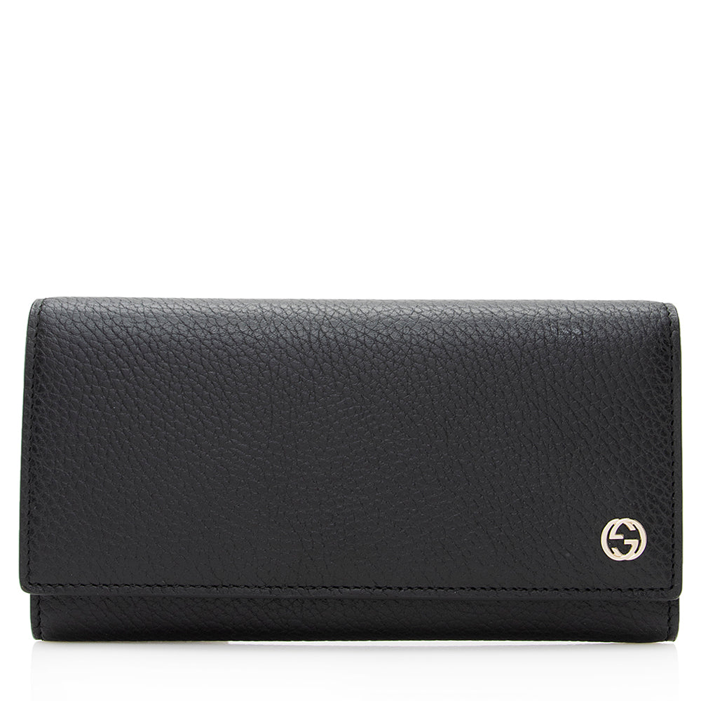 Gucci Leather Interlocking Gucci Long Wallet (SHF-20715)
