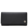 Gucci Leather Interlocking Gucci Long Wallet (SHF-20715)