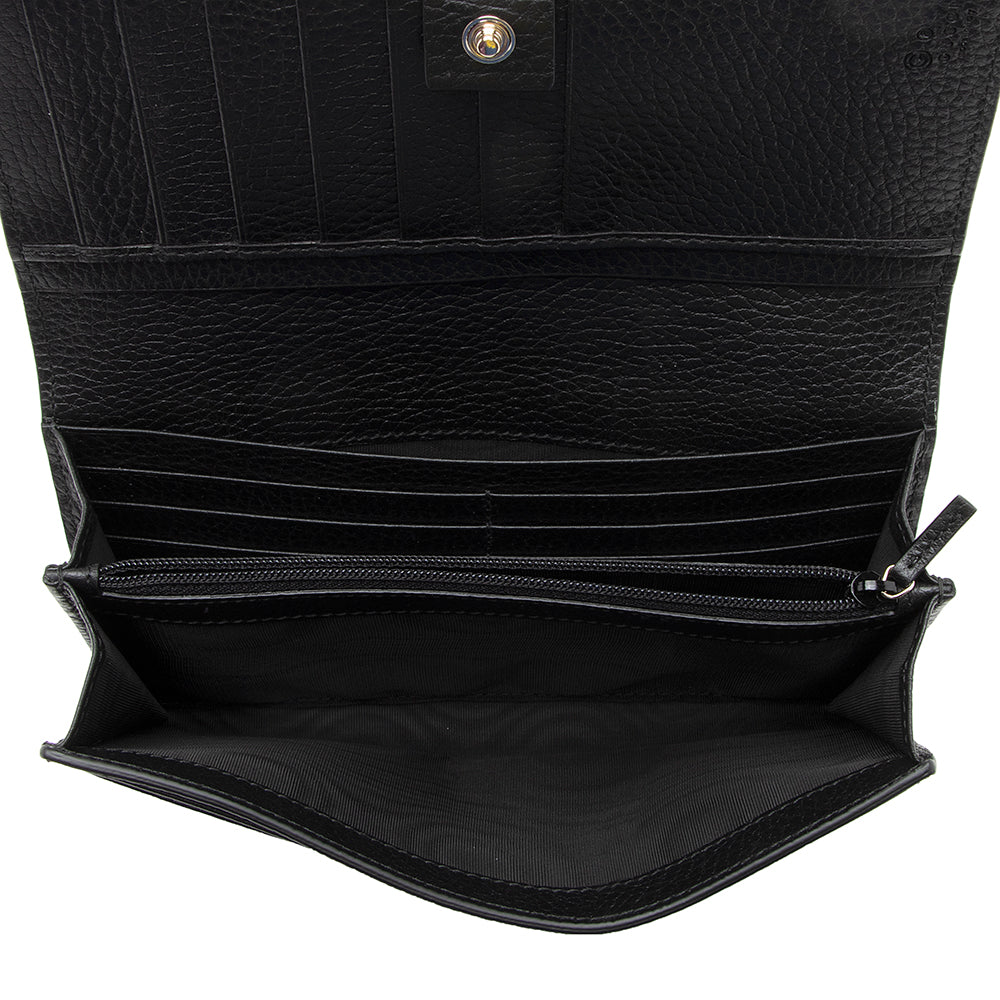 Gucci Leather Interlocking Gucci Long Wallet (SHF-20715)