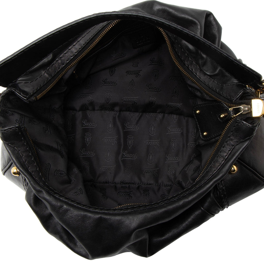 Gucci Leather Jockey Medium Hobo