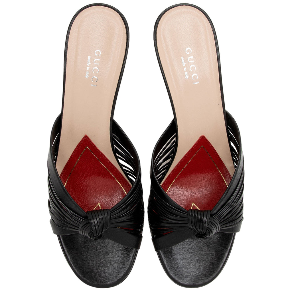 Gucci Leather Knot Sandals - Size 7.5 / 37.5 (SHF-CuMczF)