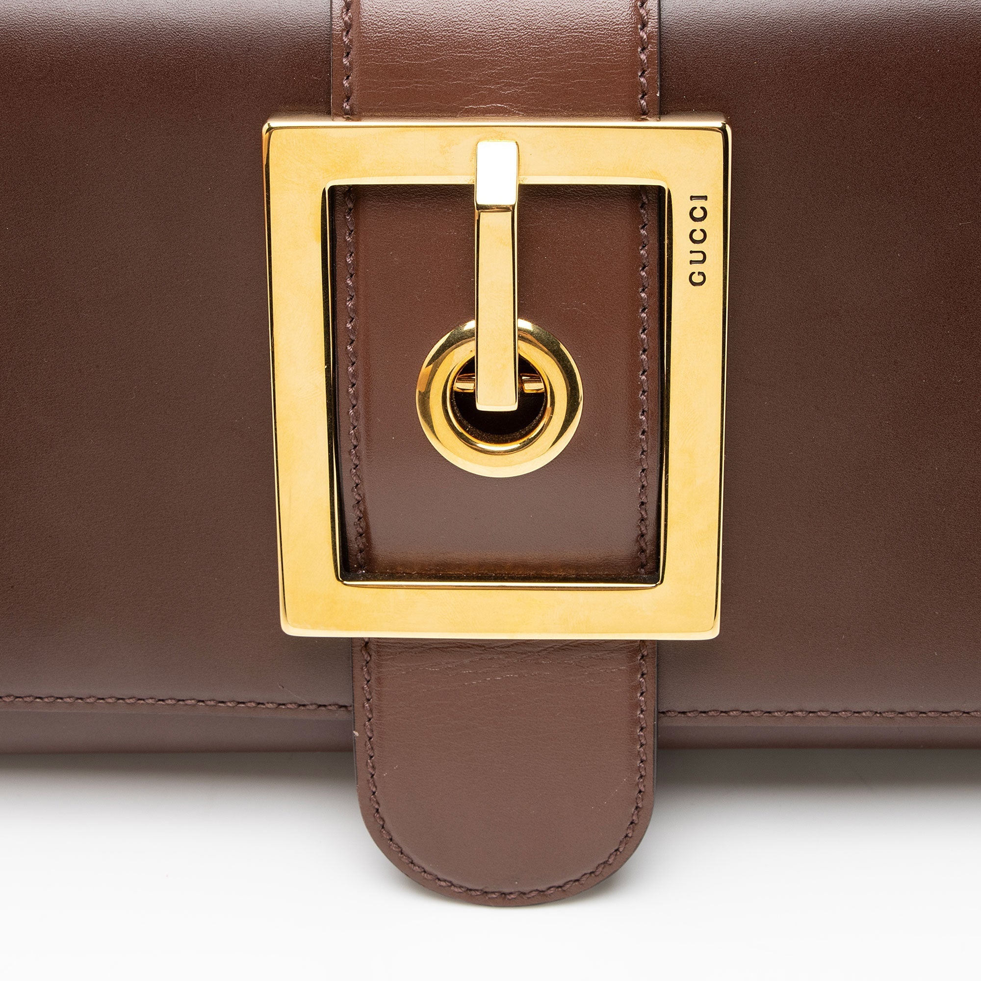 Gucci Leather Lady Buckle Clutch