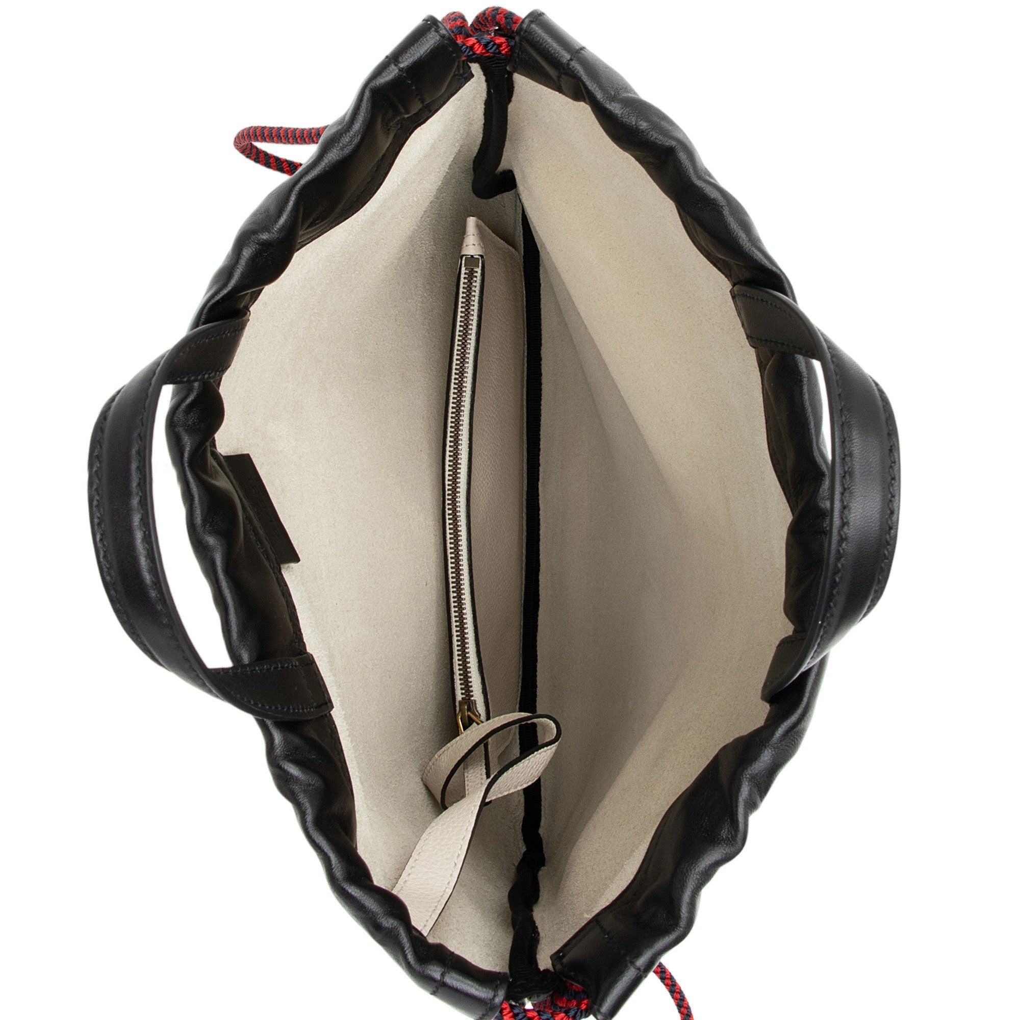 Gucci Leather Logo Drawstring Backpack (SHF-8PDv2U)