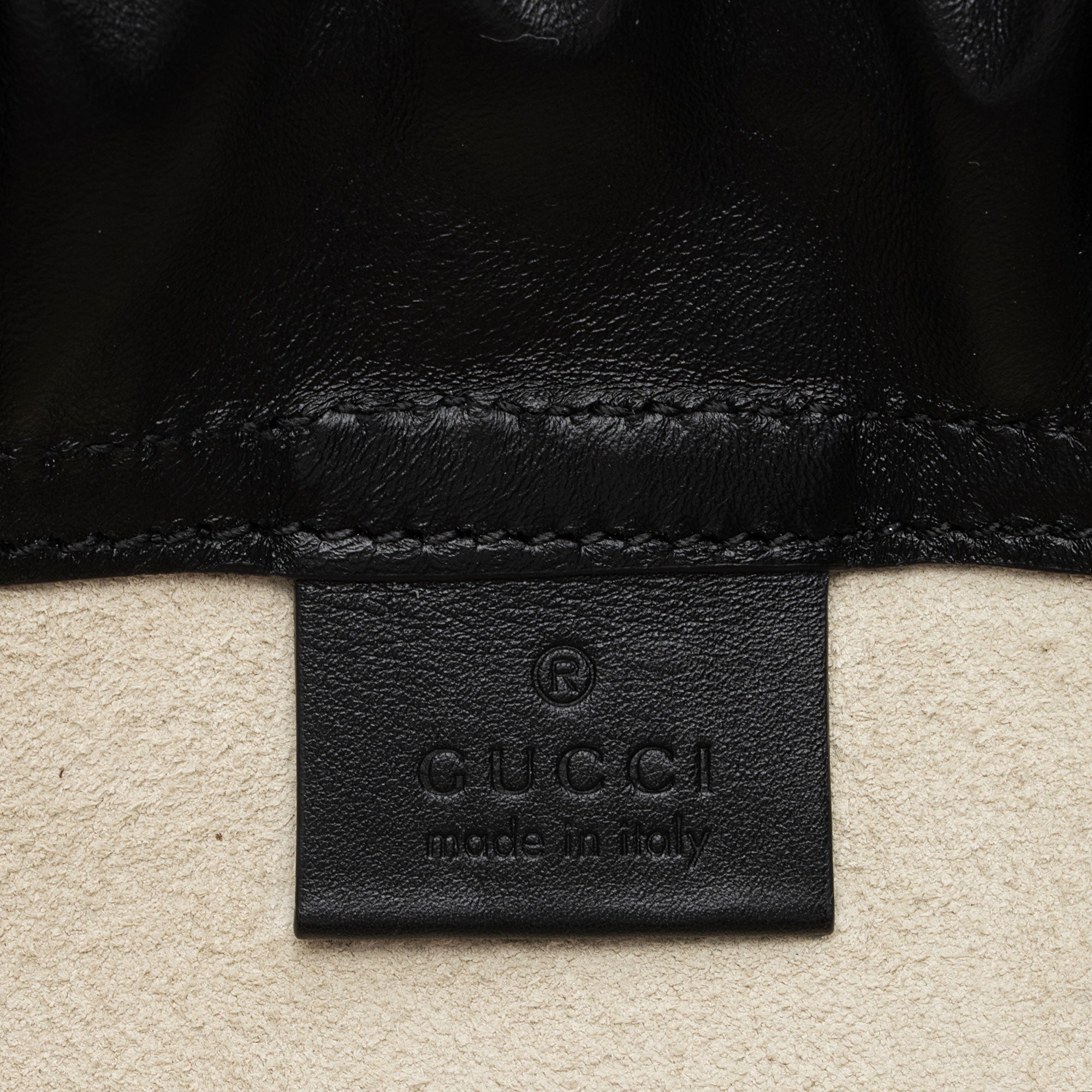 Gucci Leather Logo Drawstring Backpack (SHF-8PDv2U)