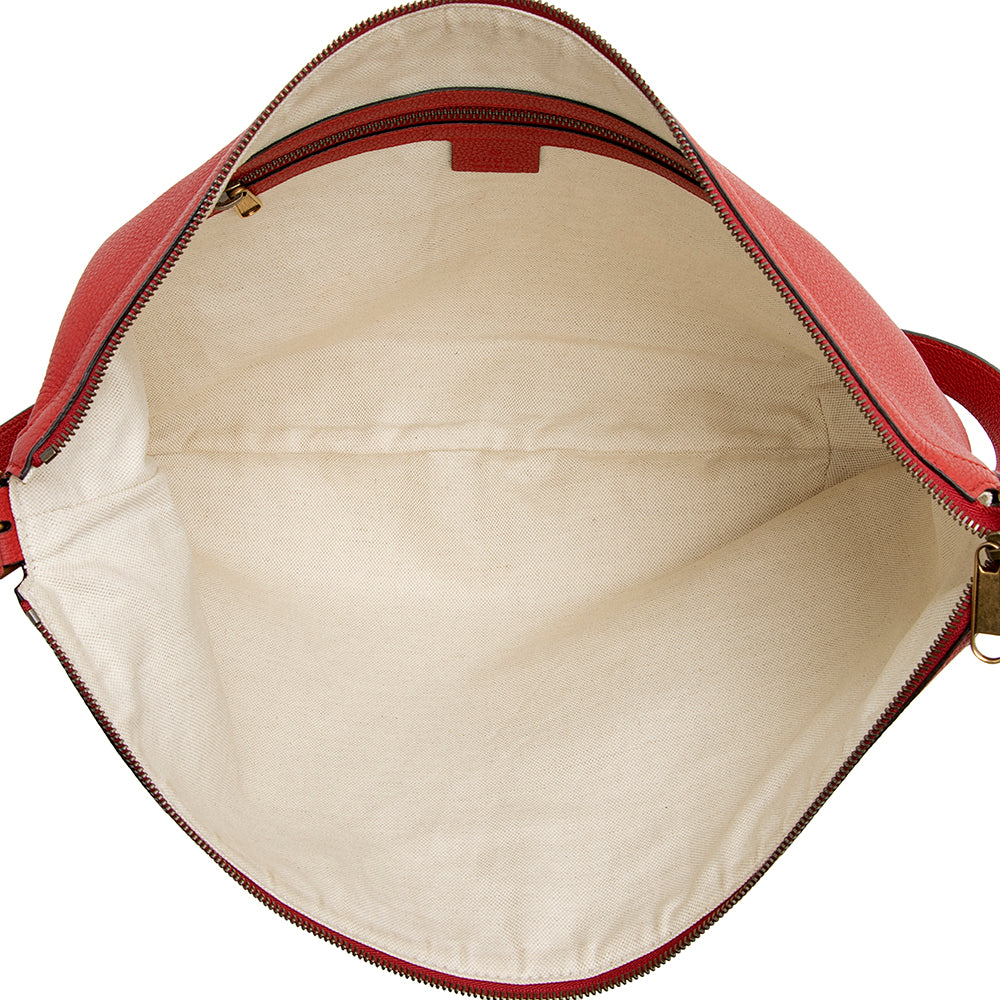 Gucci Leather Logo Half Moon Messenger Bag (SHF-21798)