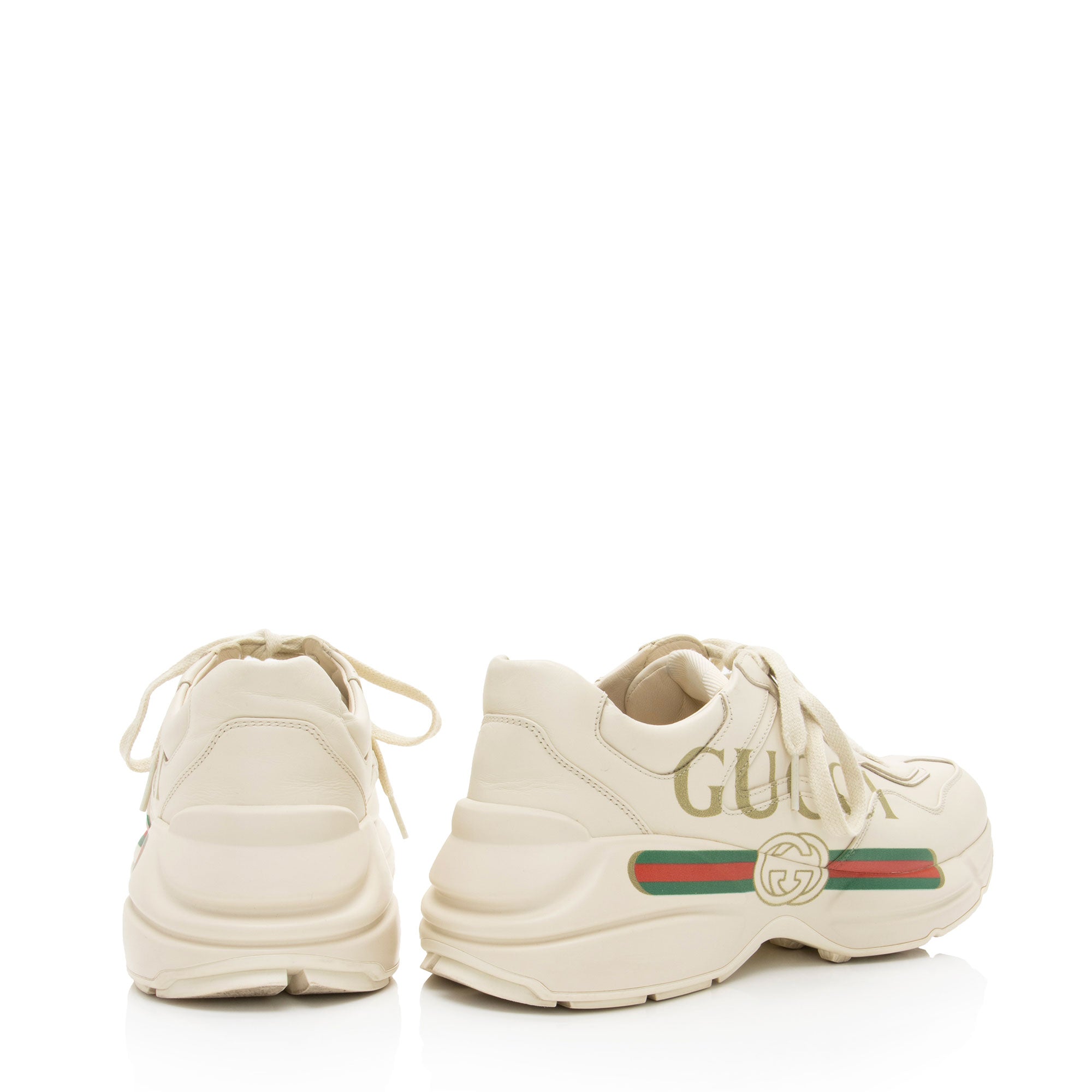Gucci Leather Logo Rhyton Sneakers - Size 9 / 39