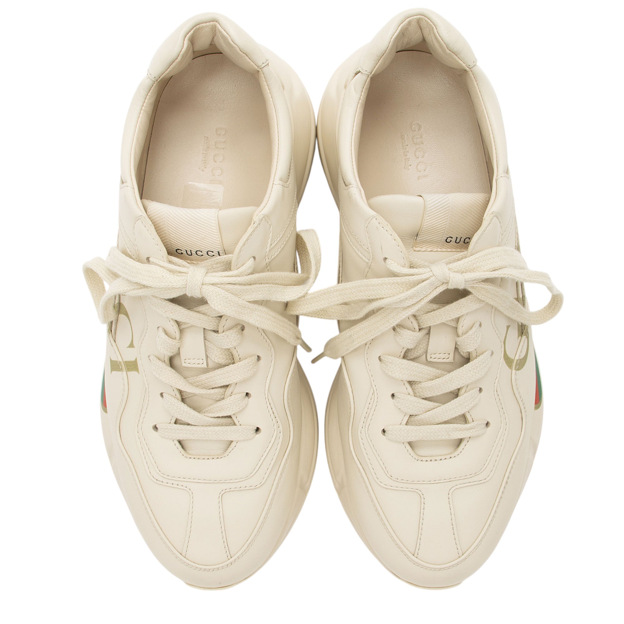 Gucci Leather Logo Rhyton Sneakers - Size 9 / 39