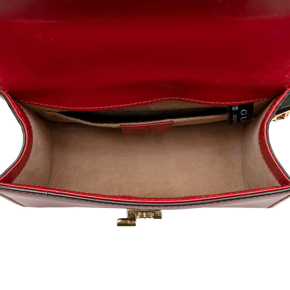 Gucci Leather Sylvie Mini Chain Bag (SHF-22529)