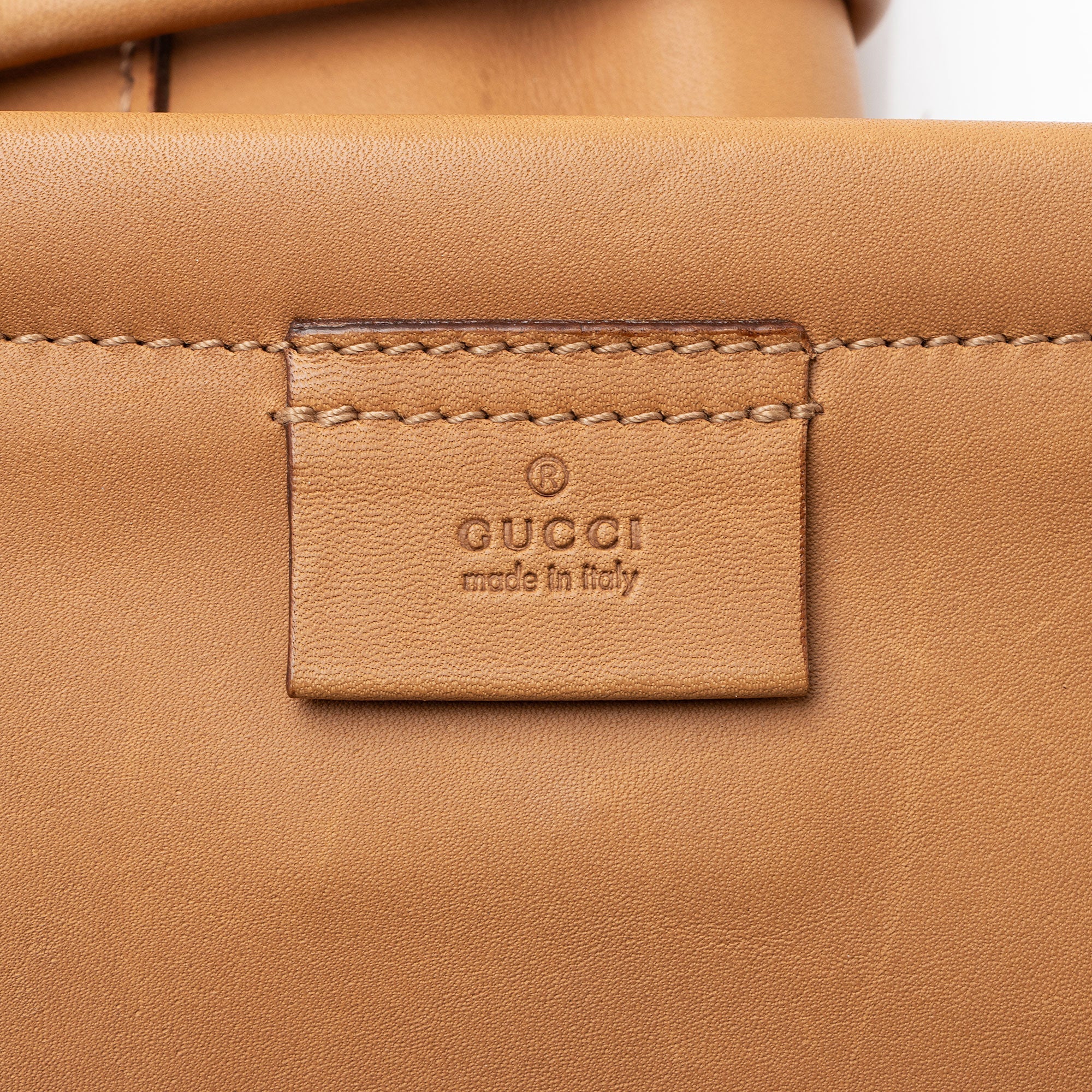 Gucci Leather Drawstring N/S Tote (SHF-33ZFKH)