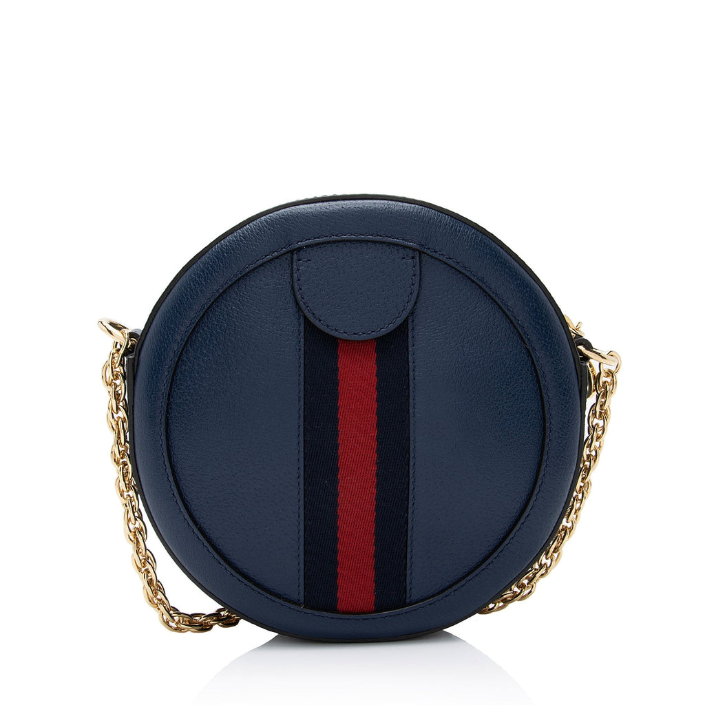 Gucci Leather Ophidia Round Mini Shoulder Bag (SHF-vucmu1)