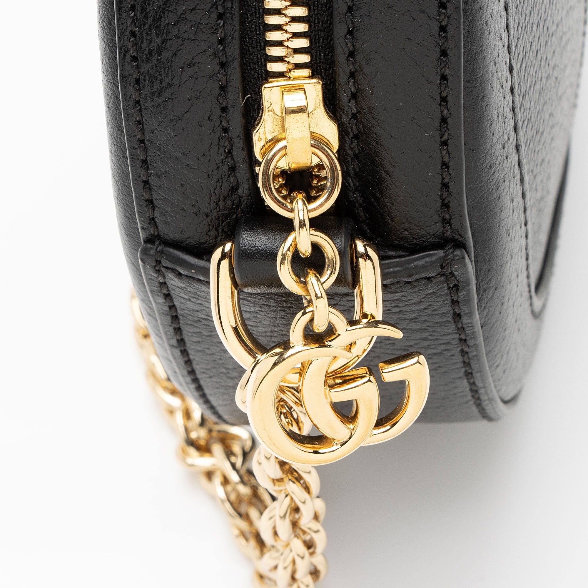 Gucci Leather Ophidia Round Mini Shoulder Bag (SHF-z9TS8F)