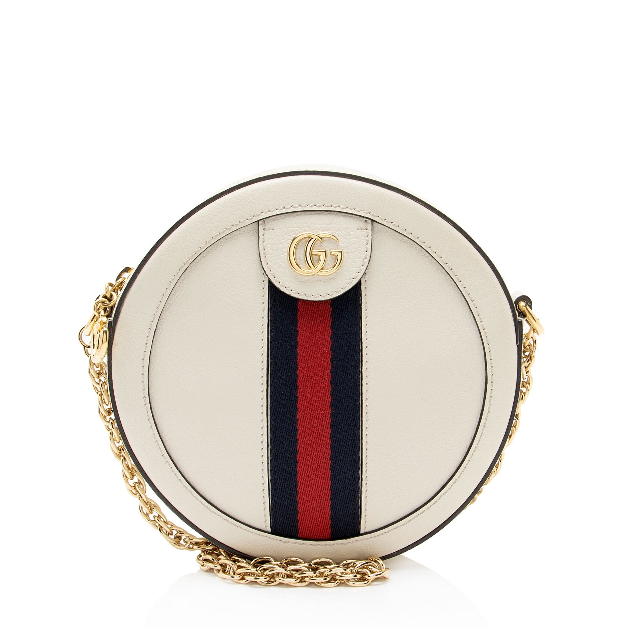 Gucci Leather Ophidia Round Mini Shoulder Bag