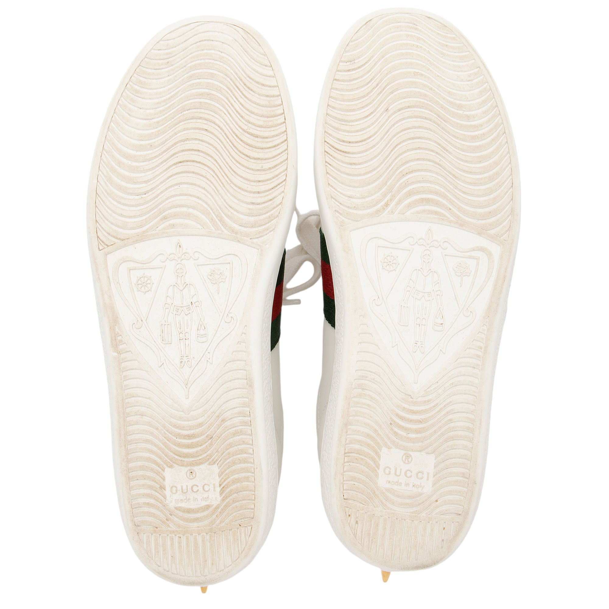 Gucci Leather Pearl Studded Web Ace Sneakers - Size 7 / 37 (SHF-gBzTiz)