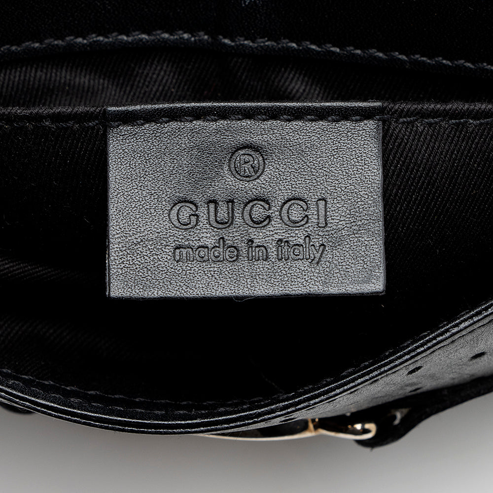 Gucci Leather Perforated Reins Pochette (SHF-17357)