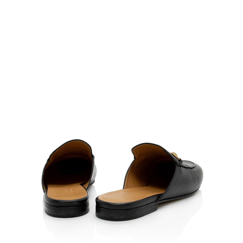 Gucci Leather Princetown Mules - Size 9 / 39 (SHF-J82BE6)