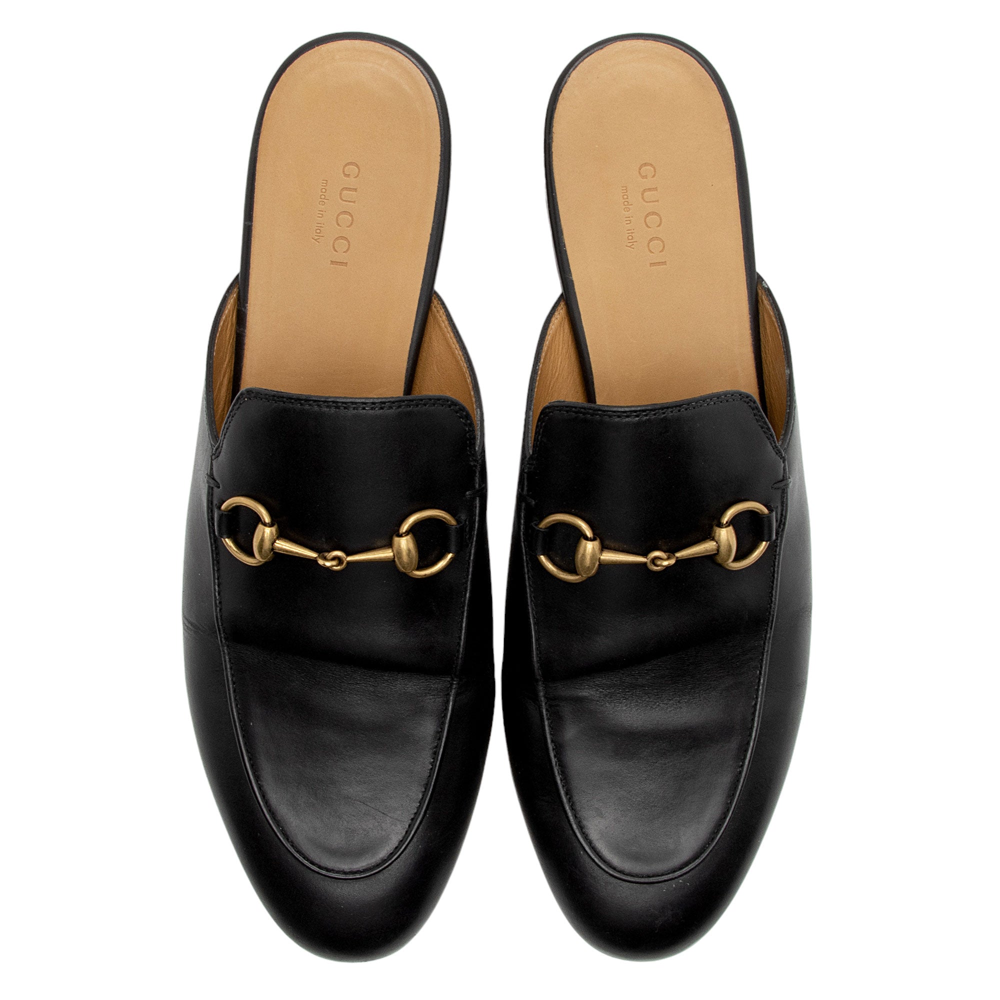 Gucci Leather Princetown Mules - Size 9 / 39 (SHF-J82BE6)
