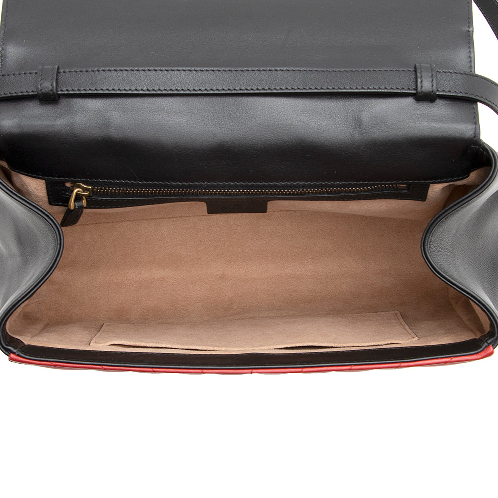 Gucci Leather Queen Margaret Bamboo Top Handle Satchel (SHF-20613)