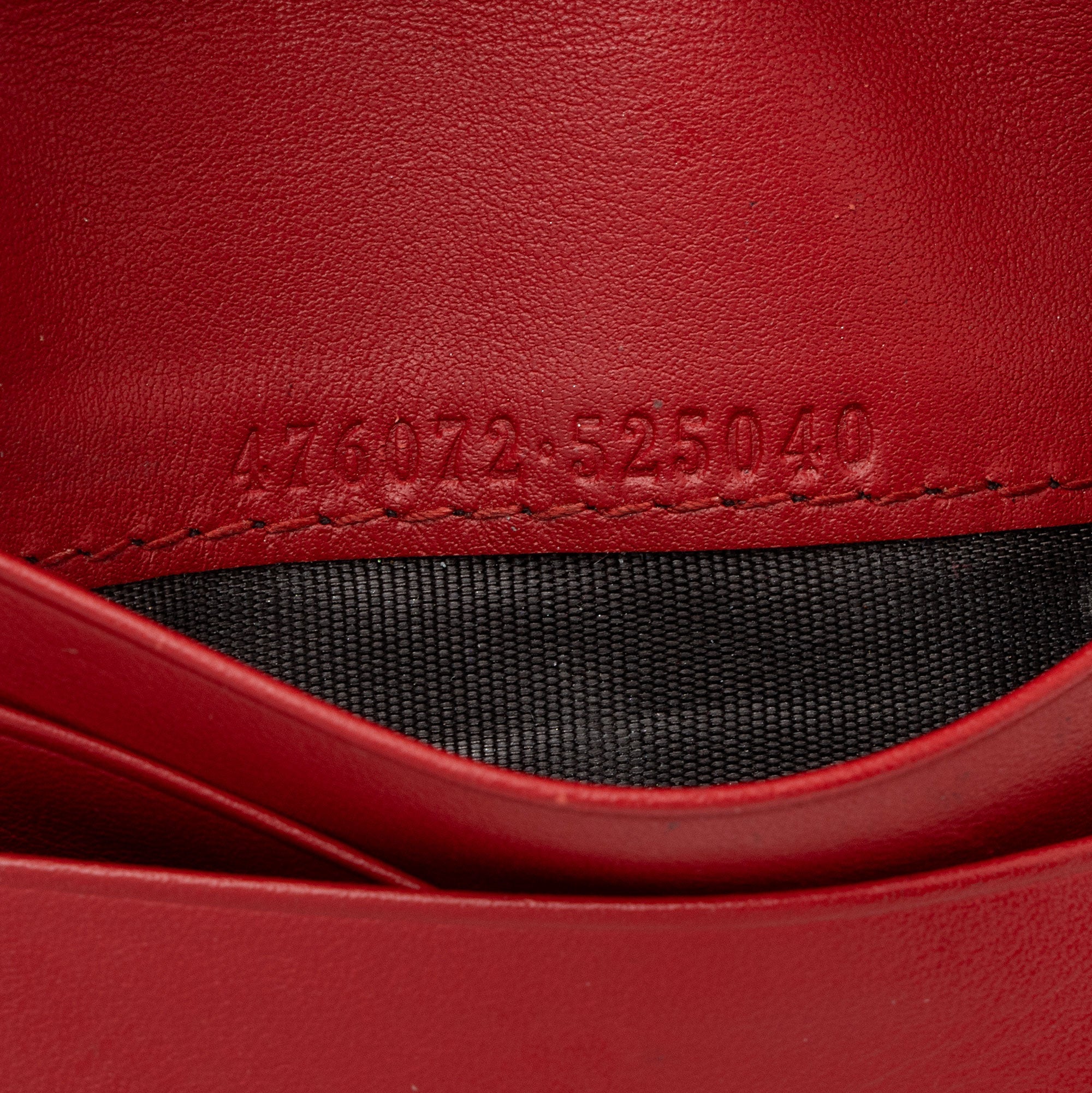 Gucci Leather Queen Margaret Bee Card Case (SHF-xcHoPF)